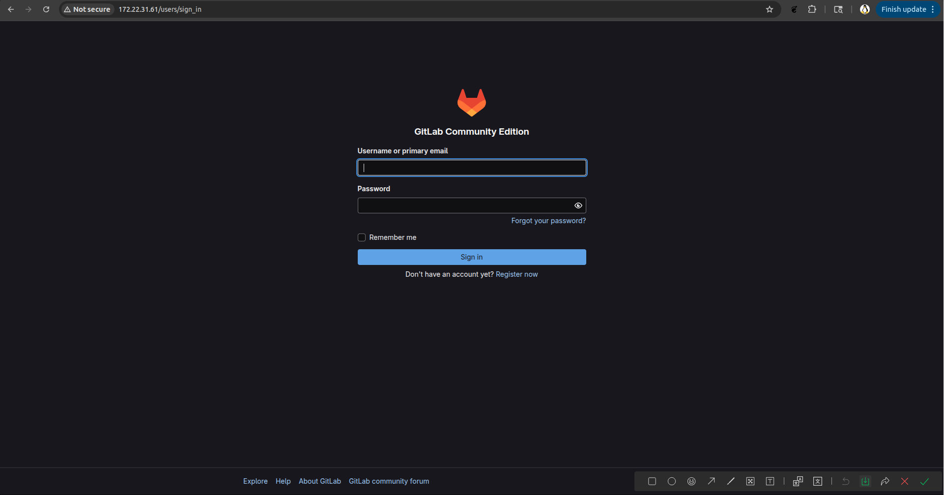GitLab Login Page