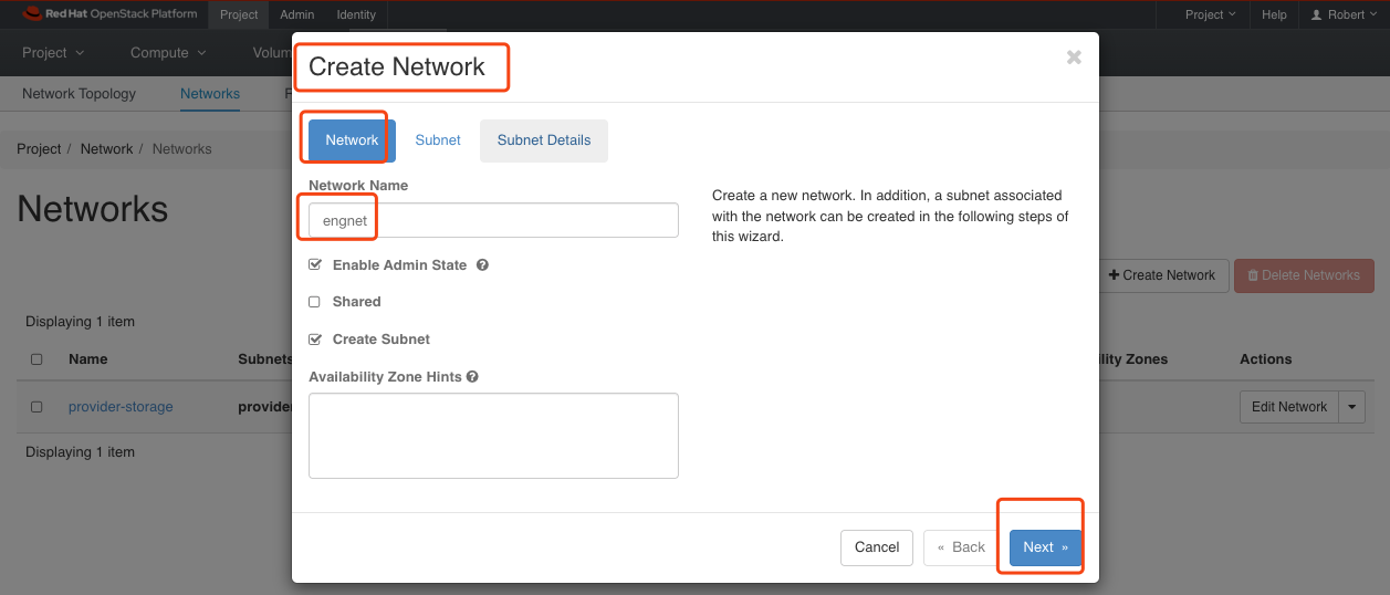 create network
